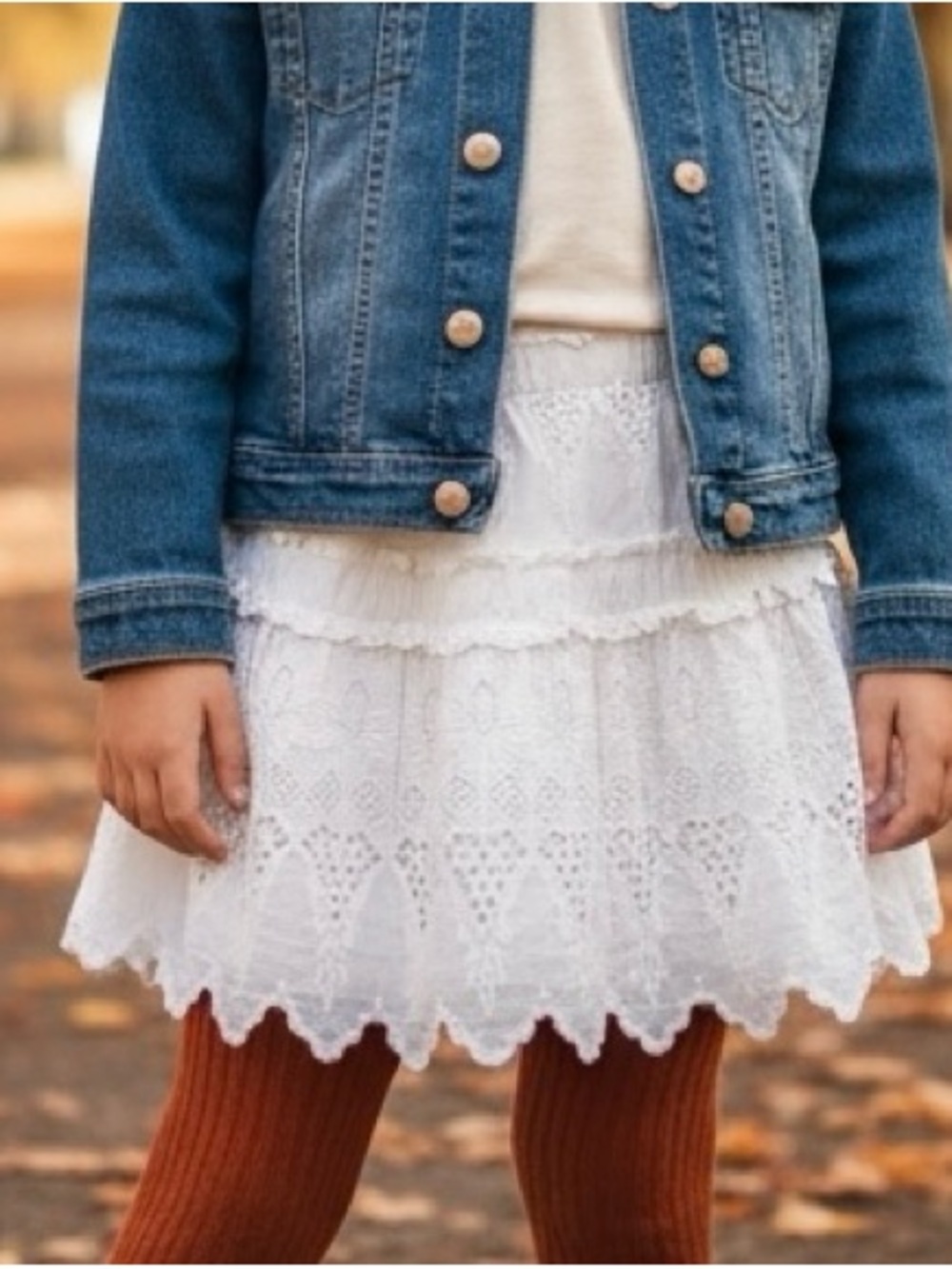Zara Girl’s Eyelet Tiered Skort Skirt size 11-12